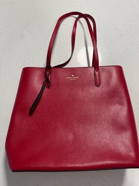 kate spade Red Leather Bag with Tassel Charm